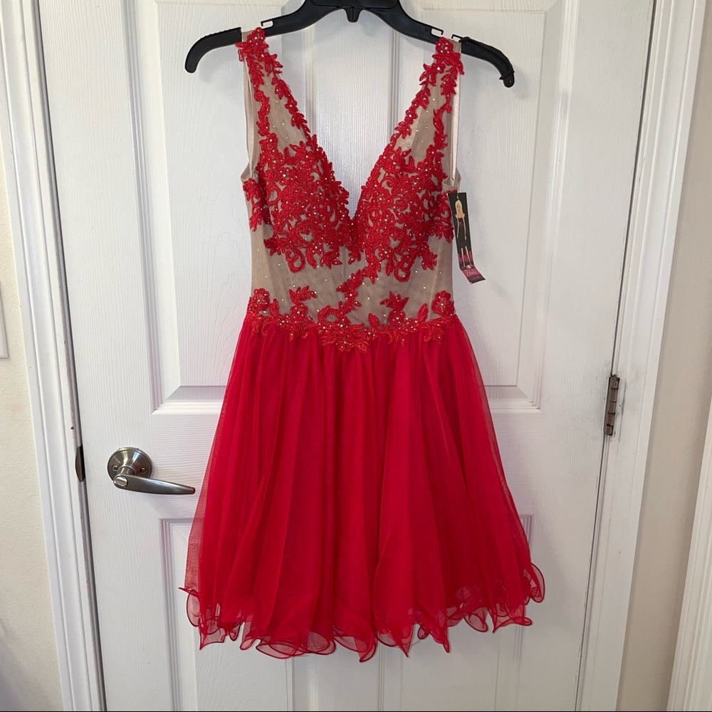 Sleeveless Red Mini Dress